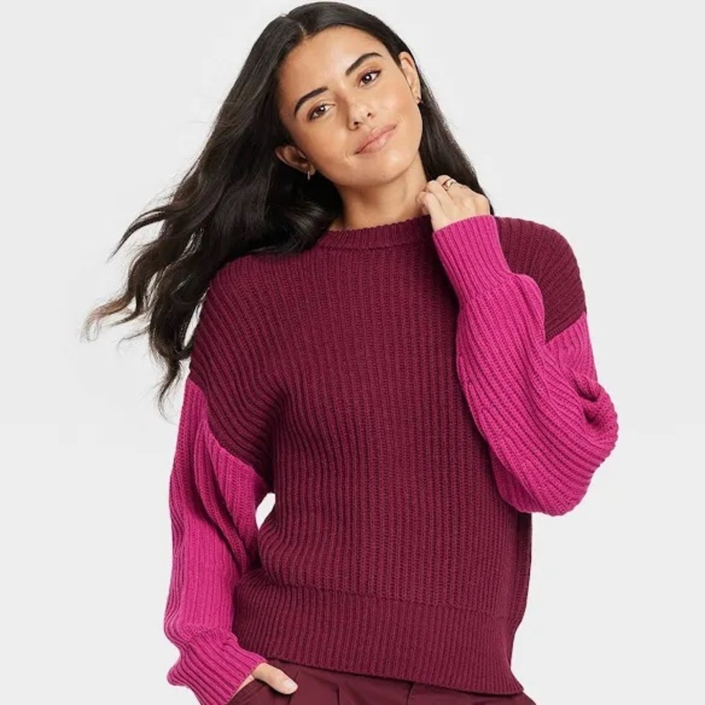 a new day Two-Tone Crewneck Sweater